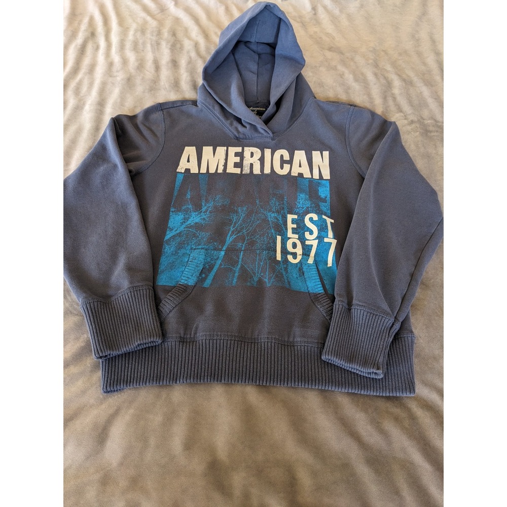 Vintage 2010 American Eagle Graphic Hoodie Blue XL Oversized